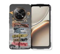 GYDQQKJ Coque avec Verre Trempé écran Glass pour Doogee Fire 7, Housse Etui Flexible Protection Souple Silicone Gel Noir TPU Case Cover pour Doogee Fire 7 (6.60") - BST17