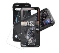 GYDQQKJ Coque + avec Verre Trempé écran Glass pour Hotwav Cyber 15, Housse Etui Flexible Protection Souple Silicone Gel Noir TPU Case Cover pour Hotwav Cyber 15 (6.60") - LH53