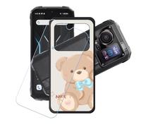 GYDQQKJ Coque + avec Verre Trempé écran Glass pour Hotwav Cyber 15, Housse Etui Flexible Protection Souple Silicone Gel Noir TPU Case Cover pour Hotwav Cyber 15 (6.60") - LH70