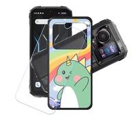 GYDQQKJ Coque + avec Verre Trempé écran Glass pour Hotwav Cyber 15, Housse Etui Flexible Protection Souple Silicone Gel Noir TPU Case Cover pour Hotwav Cyber 15 (6.60") - LH25