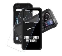 GYDQQKJ Coque + avec Verre Trempé écran Glass pour Hotwav Cyber 16, Housse Etui Flexible Protection Souple Silicone Gel Noir TPU Case Cover pour Hotwav Cyber 16 (6.60") - LH9