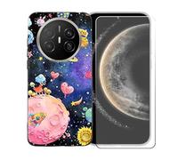 GYDQQKJ Coque avec Verre Trempé écran Glass pour Huawei Mate 70 Air, Housse Etui Flexible Protection Souple Silicone Gel Noir TPU Case Cover pour Huawei Mate 70 Air (7.0") - LLM38