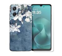 GYDQQKJ Coque avec Verre Trempé écran Glass pour Motorola Moto G06 Power 4G, Housse Etui Flexible Protection Souple Silicone Gel Noir TPU Case Cover pour (6.88") - BST11