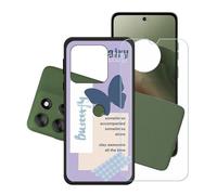 GYDQQKJ Coque + avec Verre Trempé écran Glass pour Motorola Moto G56, Housse Etui Flexible Protection Souple Silicone Gel Noir TPU Case Cover pour Motorola Moto G56 (6.72") - LH59