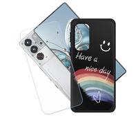 GYDQQKJ Coque + avec Verre Trempé écran Glass pour Nubia Red Magic 10 Pro Plus, Housse Etui Flexible Protection Souple Silicone Gel Noir TPU Case Cover pour (6.85") - LH60