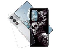 GYDQQKJ Coque + avec Verre Trempé écran Glass pour Nubia Red Magic 10 Pro Plus, Housse Etui Flexible Protection Souple Silicone Gel Noir TPU Case Cover pour (6.85") - LH56