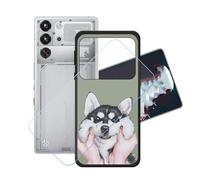 GYDQQKJ Coque + avec Verre Trempé écran Glass pour Nubia Red Magic 10S Pro Plus, Housse Etui Flexible Protection Souple Silicone Gel Noir TPU Case Cover pour Red Magic 10S Pro Plus (6.85") - LH12