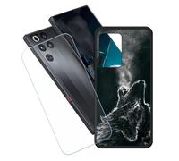 GYDQQKJ Coque + avec Verre Trempé écran Glass pour Nubia Red Magic 11 Pro, Housse Etui Flexible Protection Souple Silicone Gel Noir TPU Case Cover pour Nubia Red Magic 11 Pro (6.85") - LH58