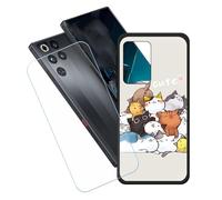 GYDQQKJ Coque + avec Verre Trempé écran Glass pour Nubia Red Magic 11 Pro, Housse Etui Flexible Protection Souple Silicone Gel Noir TPU Case Cover pour Nubia Red Magic 11 Pro (6.85") - LH61