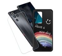 GYDQQKJ Coque + avec Verre Trempé écran Glass pour Nubia Red Magic 11 Pro Plus, Housse Etui Flexible Protection Souple Silicone Gel Noir TPU Case Cover pour Nubia Red Magic 11 Pro+ (6.85") - LH60