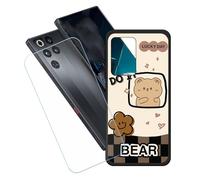 GYDQQKJ Coque + avec Verre Trempé écran Glass pour Nubia Red Magic 11 Pro Plus, Housse Etui Flexible Protection Souple Silicone Gel Noir TPU Case Cover pour Nubia Red Magic 11 Pro+ (6.85") - LH76