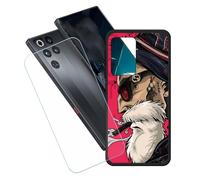 GYDQQKJ Coque + avec Verre Trempé écran Glass pour Nubia Red Magic 11 Pro Plus, Housse Etui Flexible Protection Souple Silicone Gel Noir TPU Case Cover pour Nubia Red Magic 11 Pro+ (6.85") - LH49