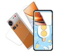 GYDQQKJ Coque + avec Verre Trempé écran Glass pour Nubia Z70S Ultra, Housse Etui Flexible Protection Souple Silicone Gel Noir TPU Case Cover pour Nubia Z70S Ultra (6.85") - LH84