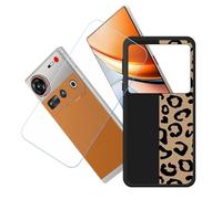 GYDQQKJ Coque + avec Verre Trempé écran Glass pour Nubia Z70S Ultra, Housse Etui Flexible Protection Souple Silicone Gel Noir TPU Case Cover pour Nubia Z70S Ultra (6.85") - LH23