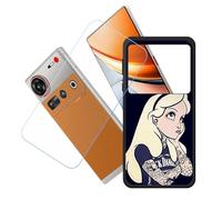 GYDQQKJ Coque + avec Verre Trempé écran Glass pour Nubia Z70S Ultra, Housse Etui Flexible Protection Souple Silicone Gel Noir TPU Case Cover pour Nubia Z70S Ultra (6.85") - LH2