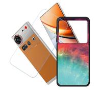 GYDQQKJ Coque + avec Verre Trempé écran Glass pour Nubia Z70S Ultra, Housse Etui Flexible Protection Souple Silicone Gel Noir TPU Case Cover pour Nubia Z70S Ultra (6.85") - LH45