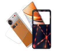 GYDQQKJ Coque + avec Verre Trempé écran Glass pour Nubia Z70S Ultra, Housse Etui Flexible Protection Souple Silicone Gel Noir TPU Case Cover pour Nubia Z70S Ultra (6.85") - LH6