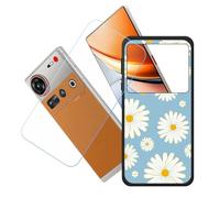 GYDQQKJ Coque + avec Verre Trempé écran Glass pour Nubia Z70S Ultra, Housse Etui Flexible Protection Souple Silicone Gel Noir TPU Case Cover pour Nubia Z70S Ultra (6.85") - LH101