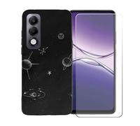GYDQQKJ Coque avec Verre Trempé écran Glass pour Oppo K13X 5G, Housse Etui Flexible Protection Souple Silicone Gel Noir TPU Case Cover pour Oppo K13X 5G (6.67") - BST14