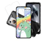 GYDQQKJ Coque + avec Verre Trempé écran Glass pour Oscal Marine 1, Housse Etui Flexible Protection Souple Silicone Gel Noir TPU Case Cover pour Oscal Marine 1 (6.56") - LH25