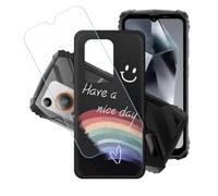 GYDQQKJ Coque + avec Verre Trempé écran Glass pour Oscal Marine 1, Housse Etui Flexible Protection Souple Silicone Gel Noir TPU Case Cover pour Oscal Marine 1 (6.56") - LH60