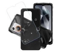 GYDQQKJ Coque + avec Verre Trempé écran Glass pour Oscal Marine 1, Housse Etui Flexible Protection Souple Silicone Gel Noir TPU Case Cover pour Oscal Marine 1 (6.56") - LH98