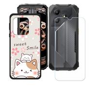 GYDQQKJ Coque + avec Verre Trempé écran Glass pour Oscal Marine 2, Housse Etui Flexible Protection Souple Silicone Gel Noir TPU Case Cover pour Oscal Marine 2 (6.56") - LH64