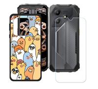 GYDQQKJ Coque + avec Verre Trempé écran Glass pour Oscal Marine 2, Housse Etui Flexible Protection Souple Silicone Gel Noir TPU Case Cover pour Oscal Marine 2 (6.56") - LH74