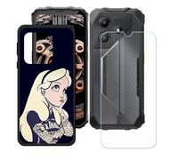 GYDQQKJ Coque + avec Verre Trempé écran Glass pour Oscal Marine 2, Housse Etui Flexible Protection Souple Silicone Gel Noir TPU Case Cover pour Oscal Marine 2 (6.56") - LH2