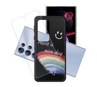 GYDQQKJ Coque + avec Verre Trempé écran Glass pour Oukitel C61 Pro, Housse Etui Flexible Protection Souple Silicone Gel Noir TPU Case Cover pour Oukitel C61 Pro (6.88") - LH60