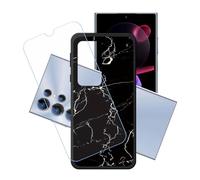 GYDQQKJ Coque + avec Verre Trempé écran Glass pour Oukitel C61 Pro, Housse Etui Flexible Protection Souple Silicone Gel Noir TPU Case Cover pour Oukitel C61 Pro (6.88") - LH13