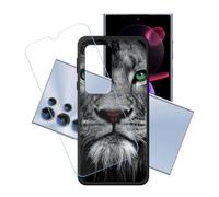 GYDQQKJ Coque + avec Verre Trempé écran Glass pour Oukitel C61 Pro, Housse Etui Flexible Protection Souple Silicone Gel Noir TPU Case Cover pour Oukitel C61 Pro (6.88") - LH40