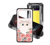 GYDQQKJ Coque + avec Verre Trempé écran Glass pour Oukitel WP100, Housse Etui Flexible Protection Souple Silicone Gel Noir TPU Case Cover pour Oukitel WP100 (6.80") - LH65