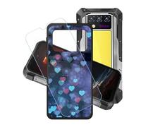GYDQQKJ Coque + avec Verre Trempé écran Glass pour Oukitel WP100 Titan, Housse Etui Flexible Protection Souple Silicone Gel Noir TPU Case Cover pour Oukitel WP100 Titan (6.80") - LH50