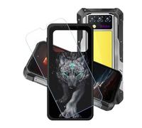 GYDQQKJ Coque + avec Verre Trempé écran Glass pour Oukitel WP100 Titan, Housse Etui Flexible Protection Souple Silicone Gel Noir TPU Case Cover pour Oukitel WP100 Titan (6.80") - LH17