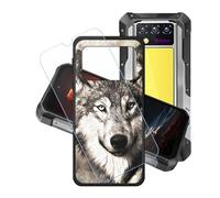 GYDQQKJ Coque + avec Verre Trempé écran Glass pour Oukitel WP100 Titan, Housse Etui Flexible Protection Souple Silicone Gel Noir TPU Case Cover pour Oukitel WP100 Titan (6.80") - LH8
