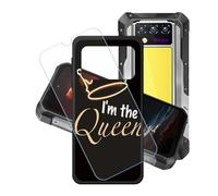 GYDQQKJ Coque + avec Verre Trempé écran Glass pour Oukitel WP100 Titan, Housse Etui Flexible Protection Souple Silicone Gel Noir TPU Case Cover pour Oukitel WP100 Titan (6.80") - LH26