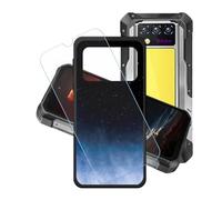 GYDQQKJ Coque + avec Verre Trempé écran Glass pour Oukitel WP100 Titan, Housse Etui Flexible Protection Souple Silicone Gel Noir TPU Case Cover pour Oukitel WP100 Titan (6.80") - LH46
