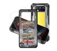 GYDQQKJ Coque + avec Verre Trempé écran Glass pour Oukitel WP100 Titan, Housse Etui Flexible Protection Souple Silicone Gel Noir TPU Case Cover pour Oukitel WP100 Titan (6.80") - LH100