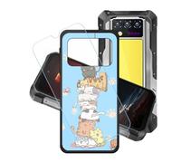 GYDQQKJ Coque + avec Verre Trempé écran Glass pour Oukitel WP100 Titan, Housse Etui Flexible Protection Souple Silicone Gel Noir TPU Case Cover pour Oukitel WP100 Titan (6.80") - LH63