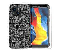 GYDQQKJ Coque avec Verre Trempé écran Glass pour Oukitel WP32 Pro, Housse Etui Flexible Protection Souple Silicone Gel Noir TPU Case Cover pour Oukitel WP32 Pro (6.0") - LLM42