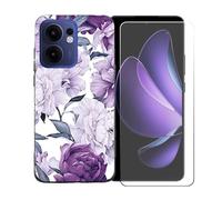 GYDQQKJ Coque avec Verre Trempé écran Glass pour Reno 13 FS 5G, Housse Etui Flexible Protection Souple Silicone Gel Noir TPU Case Cover pour Reno 13 FS 5G (6.67") - LLM28