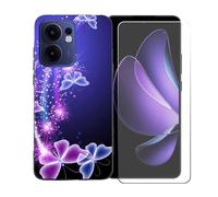 GYDQQKJ Coque avec Verre Trempé écran Glass pour Reno 13 FS 5G, Housse Etui Flexible Protection Souple Silicone Gel Noir TPU Case Cover pour Reno 13 FS 5G (6.67") - BST7