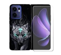 GYDQQKJ Coque avec Verre Trempé écran Glass pour Reno 13 FS 5G, Housse Etui Flexible Protection Souple Silicone Gel Noir TPU Case Cover pour Reno 13 FS 5G (6.67") - BST13