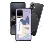 GYDQQKJ Coque + avec Verre Trempé écran Glass pour Tecno Pop 10 4G, Housse Etui Flexible Protection Souple Silicone Gel Noir TPU Case Cover pour Tecno Pop 10 4G (6.67") - LH59
