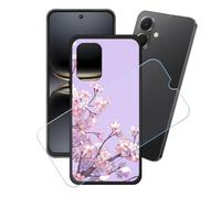 GYDQQKJ Coque + avec Verre Trempé écran Glass pour Tecno Spark Go 2, Housse Etui Flexible Protection Souple Silicone Gel Noir TPU Case Cover pour Tecno Spark Go 2 (6.67") - LH87