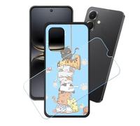GYDQQKJ Coque + avec Verre Trempé écran Glass pour Tecno Spark Go 2, Housse Etui Flexible Protection Souple Silicone Gel Noir TPU Case Cover pour Tecno Spark Go 2 (6.67") - LH63