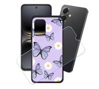 GYDQQKJ Coque + avec Verre Trempé écran Glass pour Tecno Spark Go 2, Housse Etui Flexible Protection Souple Silicone Gel Noir TPU Case Cover pour Tecno Spark Go 2 (6.67") - LH88