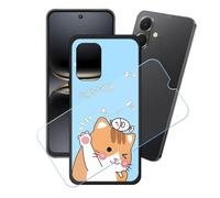 GYDQQKJ Coque + avec Verre Trempé écran Glass pour Tecno Spark Go 2, Housse Etui Flexible Protection Souple Silicone Gel Noir TPU Case Cover pour Tecno Spark Go 2 (6.67") - LH78