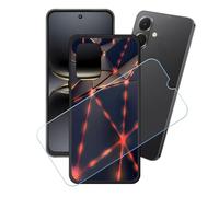 GYDQQKJ Coque + avec Verre Trempé écran Glass pour Tecno Spark Go 2, Housse Etui Flexible Protection Souple Silicone Gel Noir TPU Case Cover pour Tecno Spark Go 2 (6.67") - LH6